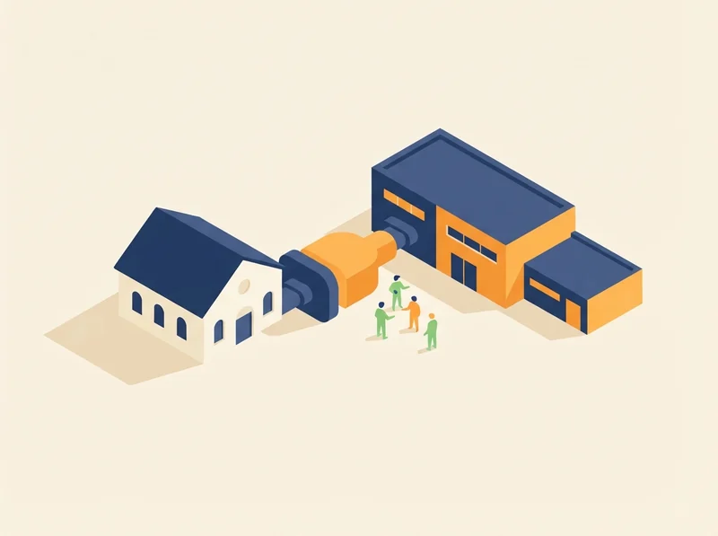 Isometric illustration of six people seated around a long meeting table